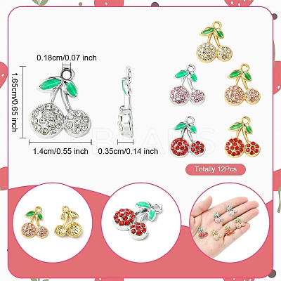 12Pcs 6 Colors Rack Plating Alloy Pendants FIND-FS0003-11-1