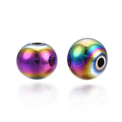 Rack Plating Rainbow Color 304 Stainless Steel Beads STAS-S119-081D-01-1