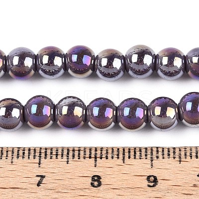 Electroplate Opaque Glass Beads Strands LS-GLAA-T032-P6mm-AB15-1