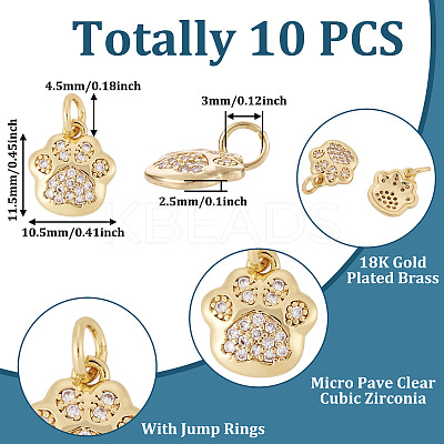 Brass Micro Pave Clear Cubic Zirconia Charms X1-RJEW-T063-38G-NF-1