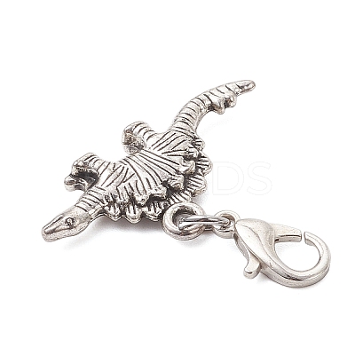 Tibetan Style Alloy Dinosaur Pendant Decorations HJEW-JM04181-1