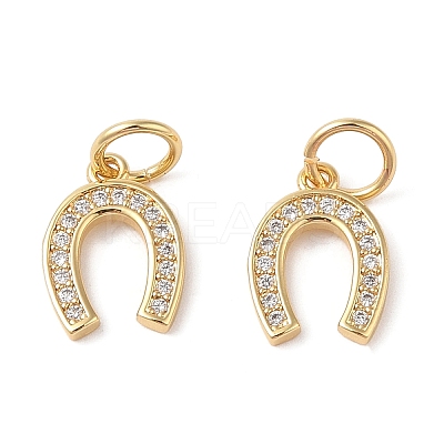 Rack Plating Brass Micro Pave Clear Cubic Zirconia Pendants LS-ZIRC-P118-01G-1