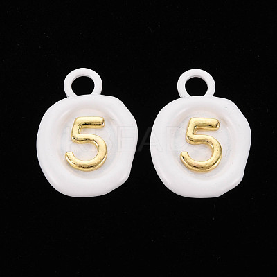Spray Painted Alloy Pendants PALLOY-Q433-035C-RS-1