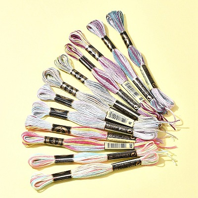 12 Skeins 6 Colors 6-Ply Polyester Embroidery Floss OCOR-FS0001-01B-03-1