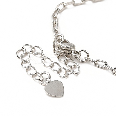 Colorful Cubic Zirconia Heart Link Bracelet BJEW-E073-02P-1