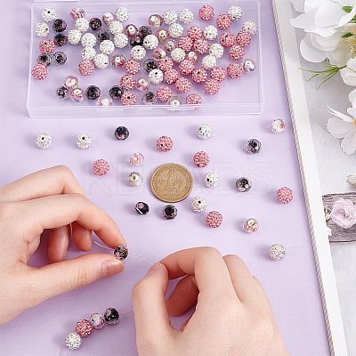 DIY Polymer Clay Rhinestone & Gold Sand Lampwork Beads Making Findings Beads Kits RB-PH0001-59-1