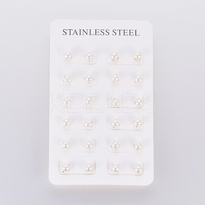 304 Stainless Steel Stud Earrings EJEW-I229-01G-B-1