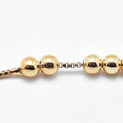 Brass Bead Chain Necklace Making NJEW-F151-01G-1