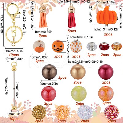 DIY Iron Beadable Bar Keychain Making Kit for Thanksgiving Day DIY-SC0025-17-1