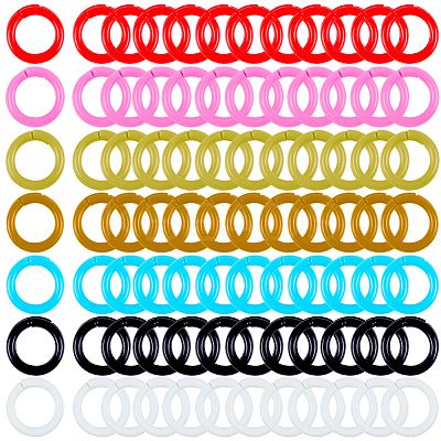 210Pcs 7 colors Plastic Loose Leaf Book Binder Rings KY-CP0001-25A-1