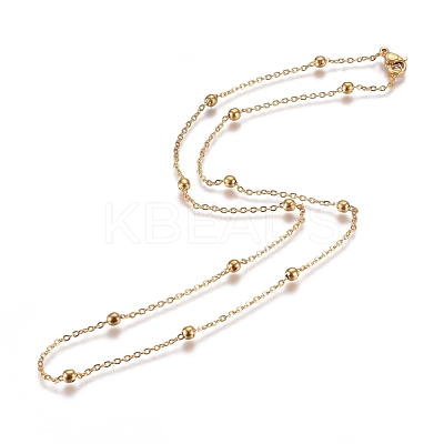 304 Stainless Steel Cable Chain Necklaces NJEW-L159-08B-G-1