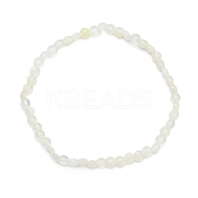Natural Lemon Jade Faceted Nugget Beads Stretch Bracelet BJEW-JB07217-02-1