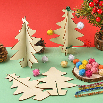 1 Bag Unfinished Wooden Christmas Trees WOOD-SP0001-73-1
