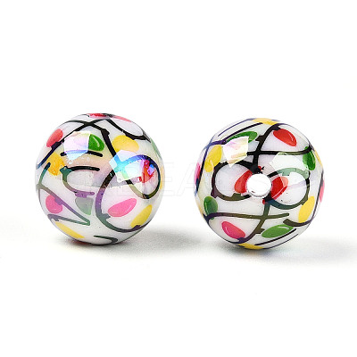 Printed Opaque Acrylic Beads MACR-T048-05A-1
