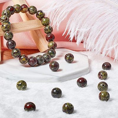Natural Dragon Blood Jasper Bead Strands G-OC0001-18-1