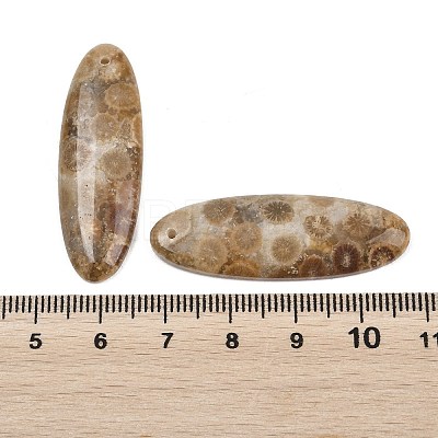 Natural Fossil Coral Pendants G-B187-01C-02-1