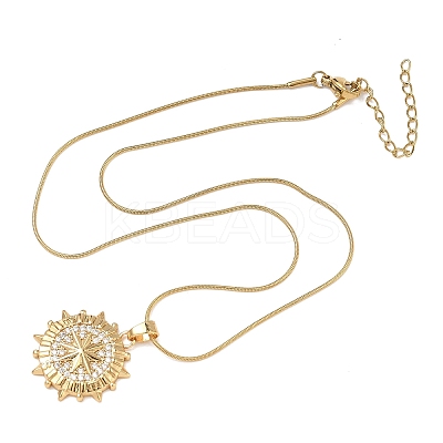 304 Stainless Steel Micro Pave Clear Cubic Zirconia Pendant Necklaces for Women LS-NJEW-Z103-01G-09-1