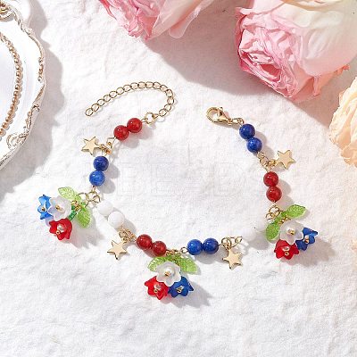 Acrylic Charm Bracelets for Women BJEW-MZ00181-1