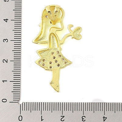 Rack Plating Brass Micro Pave Clear Cubic Zirconia Pendants KK-S380-40B-G-1
