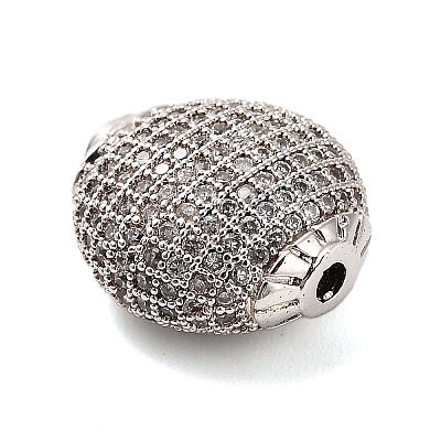 Brass Micro Pave Cubic Zirconia Beads KK-L229-023P-02-1