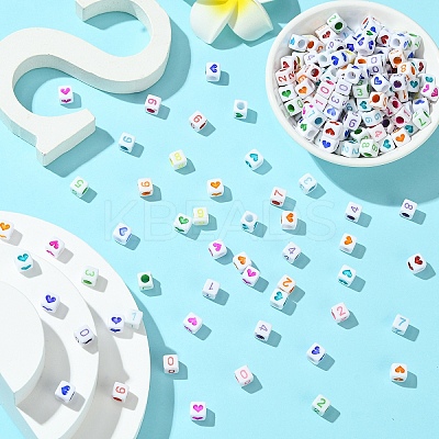 800Pcs 2 Styles Opaque White Acrylic Beads MACR-YW0003-31-1