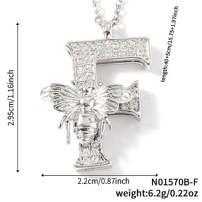 Brass Micro Pave Clear Cubic Zirconia Pendant Necklaces FS-WG7BC7F-06-1