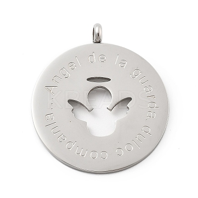 304 Stainless Steel Pendants STAS-F313-01P-1