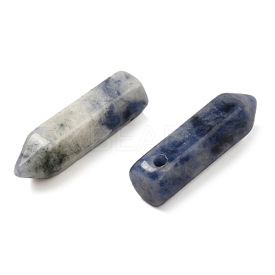Natural Blue Spot Jasper Pointed Pendants G-C158-05A-1