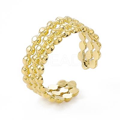 Ion Plating(IP) 304 Stainless Steel Cuff Ring for Women RJEW-C060-18G-1