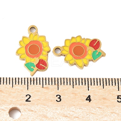 304 Stainless Steel Enamel Pendants STAS-R168-17G-1