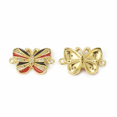 Brass Micro Pave Cubic Zirconia Connector Charms KK-E068-VB407-4-1