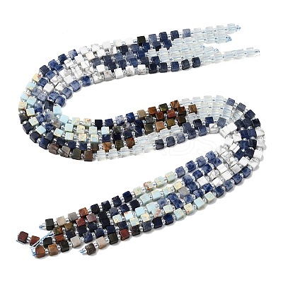 Opalite & Synthetic Turquoise & Natural Dyed White Jade & Howlite & Shoushan Stone & Sodalite Beads Strands G-H333-03E-1