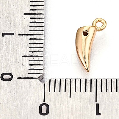 Brass Micro Pave Clear Cubic Zirconia Pendants KK-T075-03G-1