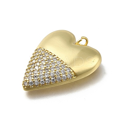 Brass Micro Pave Cubic Zirconia Pendants KK-C090-42G-07-1