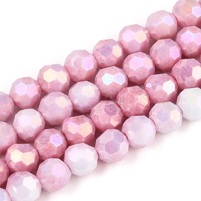Anti-Tarnish Electroplate Glass Beads Strands EGLA-T021-6mm-15-04-1