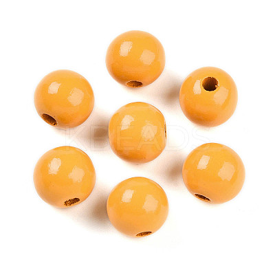 Painted Natural Wood Beads WOOD-A018-16mm-17-1