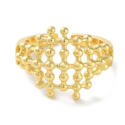 Brass Open Cuff Rings for Women RJEW-E292-02G-1