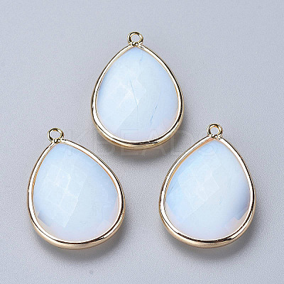 Faceted Opalite Pendants G-M356-C01-LG-1