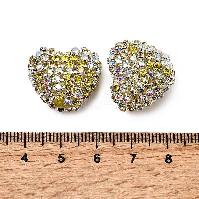 Sparkling Acrylic Heart Beads with Rhinestone Embellishment OACR-NH0001-02A-05-1
