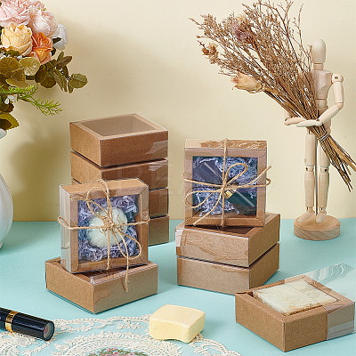 Kraft Paper Cardboard Gift Drawer Boxes CON-WH0085-129B-1