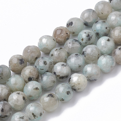 Natural Sesame Jasper/Kiwi Jasper Beads Strands G-S295-14-8mm-1