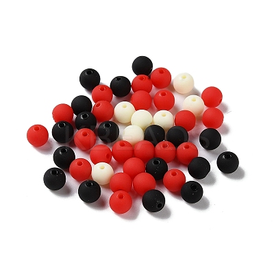 Rubberized Style Imitated Silicone Acrylic Beads MACR-D029-01H-1
