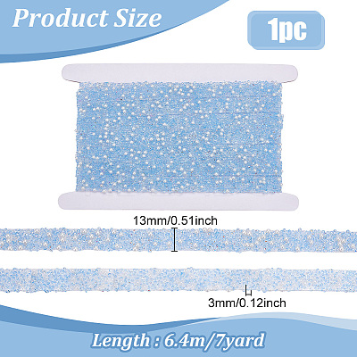 1 Roll Resin Rhinestone with Plastic Imitation Pearl Beaded Trim DIY-BC0015-57A-1