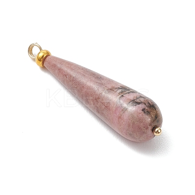 Natural Rhodonite Pendants PALLOY-JF04760-03-1