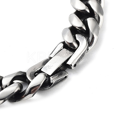 Non-Tarnish 304 Stainless Steel Cuban Link Chains Bracelets for Men BJEW-D031-04P-1