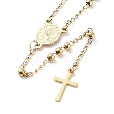 202 Stainless Steel Rosary Bead Necklaces LS-NJEW-D060-01B-G-1