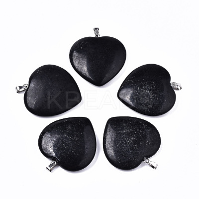 Synthetic Black Stone Pendants G-S364-071-1