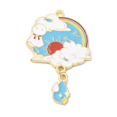 Alloy Enamel Big Pendants ENAM-D046-05G-1