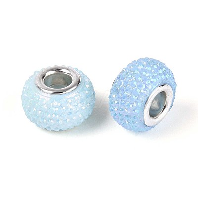 Large Hole Resin Rhinestone European Beads OPDL-T003-01C-1
