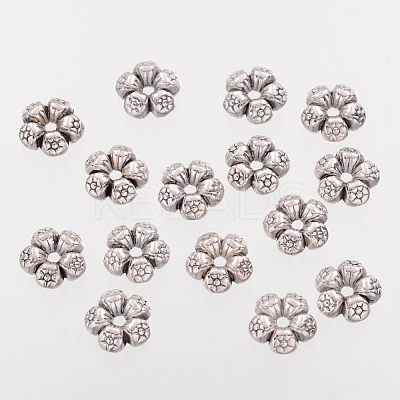 Heart Tibetan Style Charms Tibetan Silver Spacers Beads AC0752-NF-1